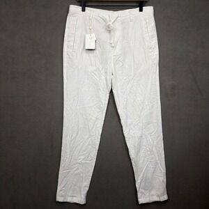 NWT Porter & Ash Mens 30 (32" Act) Pants Slim Straight Washable Linen Drawstring